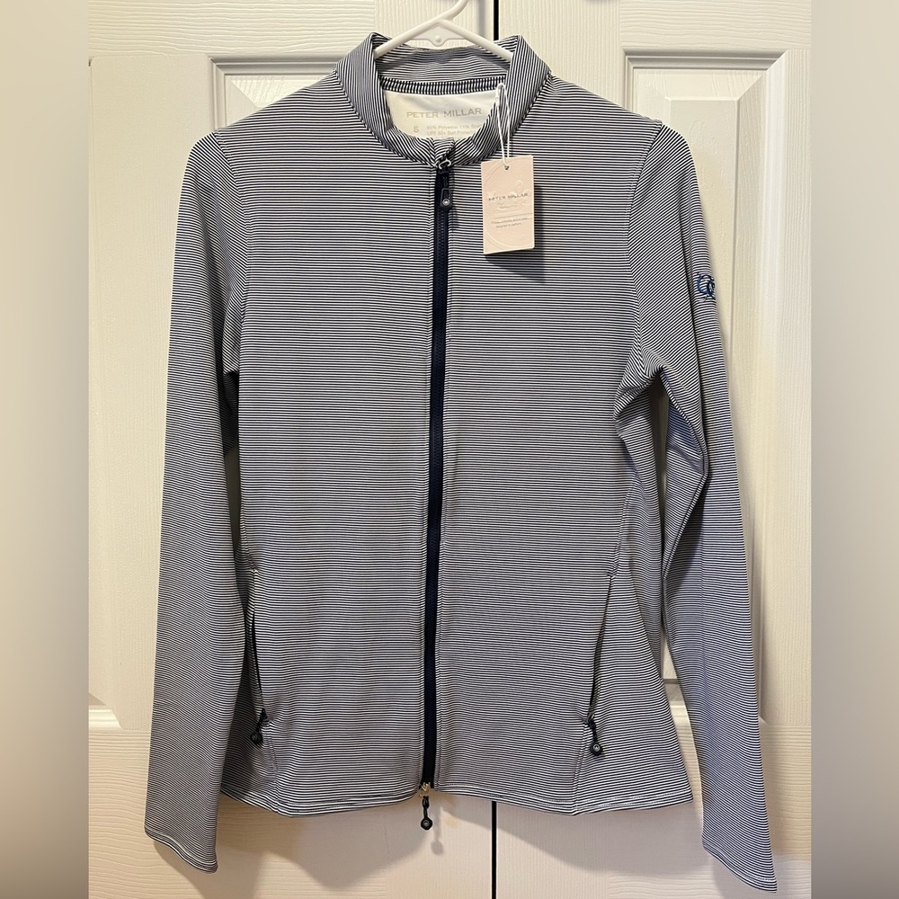 Peter Millar Navy Striped Full Zip Jacket Size S NWT ⭐️ - Picture 4 of 12